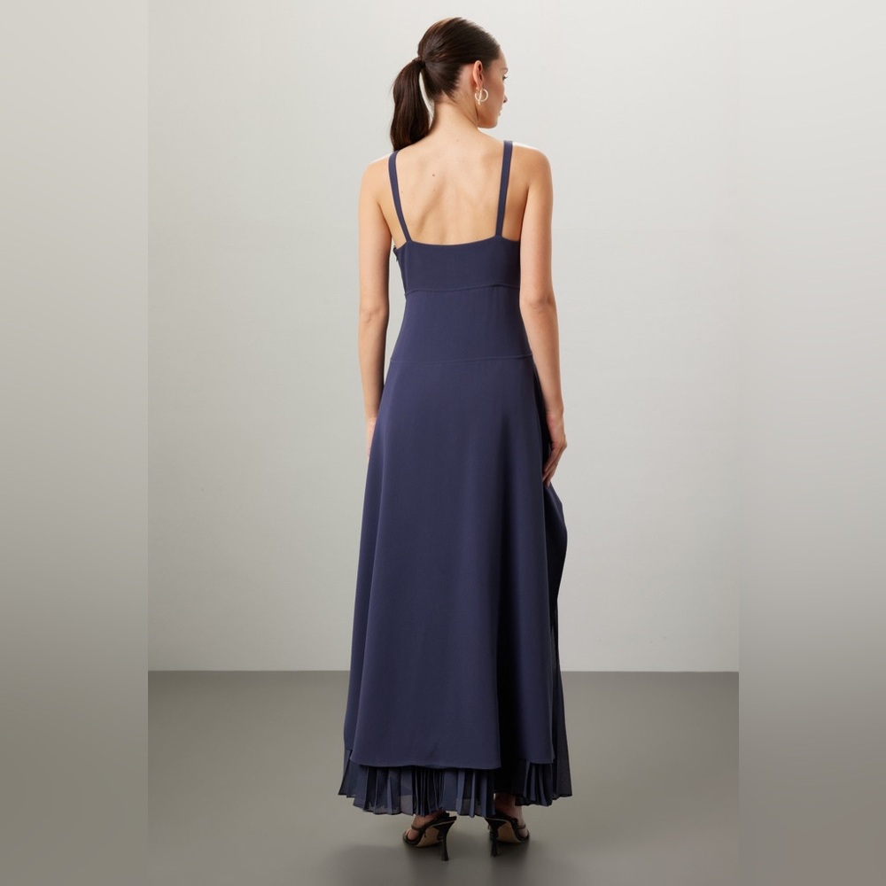 SIMKHAI sequoia pleated combo sleeveless v-neck dress size 8 - Picture 3 of 8